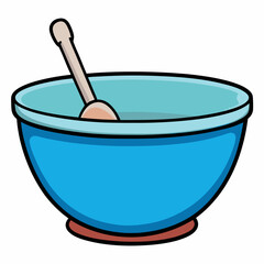 mixing bowl vector illustration isolated on white, kitchen utensil, suitable for icon, graphic element, and others