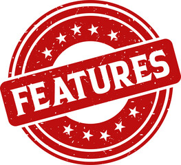 Features red stamp, Stamp round style