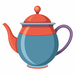 teapot colorful vector illustration, isolated on white background
