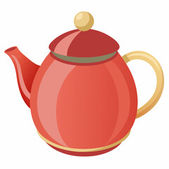 teapot colorful vector illustration, isolated on white background