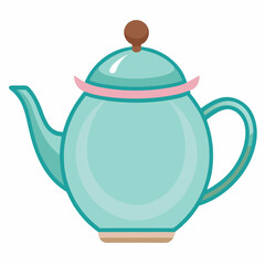 teapot colorful vector illustration, isolated on white background