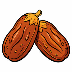 date fruit colorful vector illustration, isolated on white background