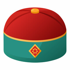 Obraz premium kufi cap colorful vector illustration, isolated on white background