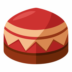 kufi cap colorful vector illustration, isolated on white background