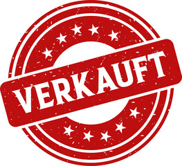 Verkauft red stamp, Stamp round style