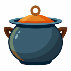 pot colorful vector illustration, isolated on white background