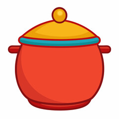 pot colorful vector illustration, isolated on white background
