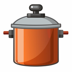 pressure cooker colorful vector illustration, isolated on white background