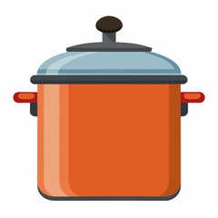 pressure cooker colorful vector illustration, isolated on white background