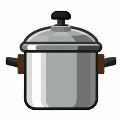 pressure cooker colorful vector illustration, isolated on white background