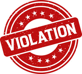Violation red stamp, Stamp round style