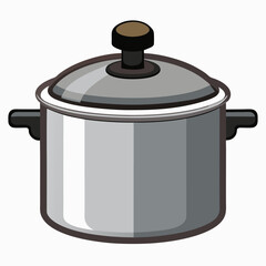 pressure cooker colorful vector illustration, isolated on white background