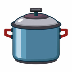 pressure cooker colorful vector illustration, isolated on white background