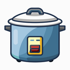 rice cooker colorful vector illustration, isolated on white background
