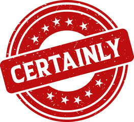 Certainly red stamp, Stamp round style