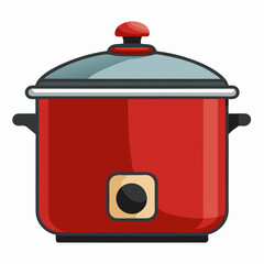 slow cooker colorful vector illustration, isolated on white background