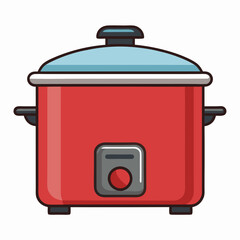 slow cooker colorful vector illustration, isolated on white background