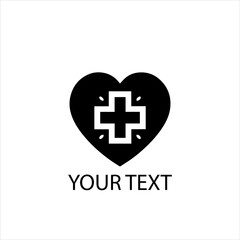 Obraz premium Vector Logo of Heart and Medical Cross Symbolizing Healthcare and Medical Services — Isolated on White Background