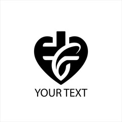 Fototapeta premium Vector Logo of Heart and Medical Cross Symbolizing Healthcare and Medical Services — Isolated on White Background