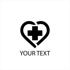 Obraz premium Vector Logo of Heart and Medical Cross Symbolizing Healthcare and Medical Services — Isolated on White Background