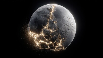 Shattered planet graphic illustration