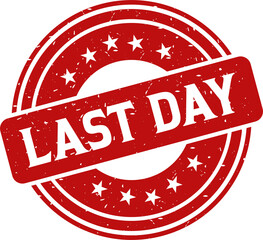 Last day red stamp, Stamp round style