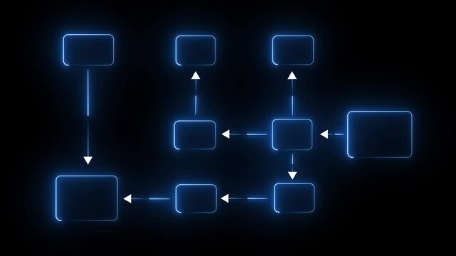 Hand-drawn flowchart on laptop screen representing workflow, process planning, and strategic development&mdash;suitable for business and project management presentations