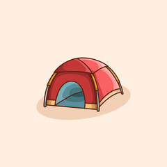 Vector illustration of camping tent representing outdoor shelter travel gear and nature exploration
