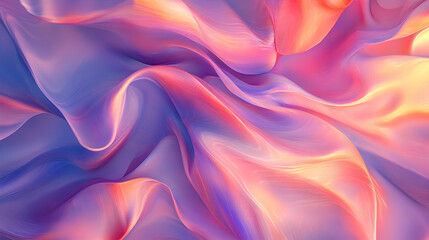Obraz premium Abstract Colorful Waves in Soft Tones of Blue and Pink Hues
