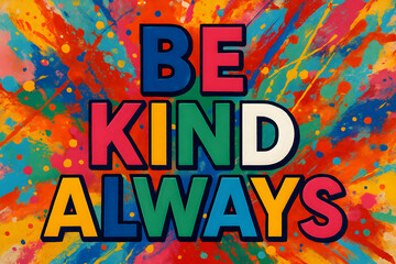 Be Kind Always A Vibrant Burst of Positivity and Kindness