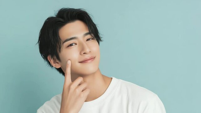 肌が気になる若い男性