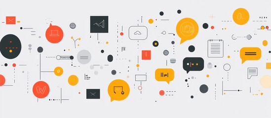 Abstract graphic of interconnected communication and data flow