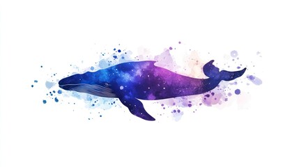 Majestic whale, cosmic design