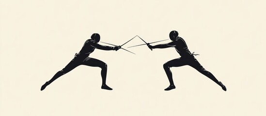 Two fencers in action