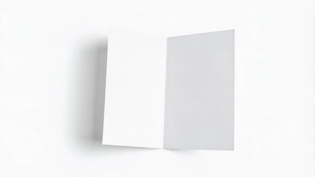 Isolated white bifold brochure mockup on a clean white surface, ready for branding or design placement
