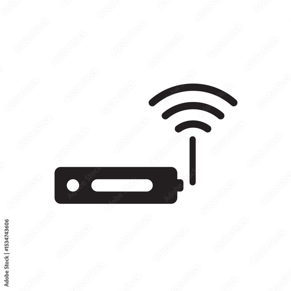 Poster wireless router signal icon. flat modern router icon with signal wave, perfect for internet and tech