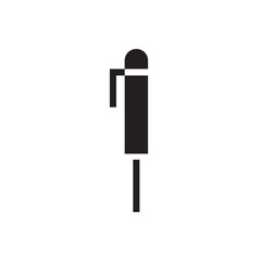 Minimalist pen icon vector. Clean geometric pen icon with strong lines. Ideal for apps, education, or office use.