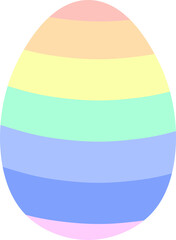 Easter Pastel Rainbow Stripes Egg

