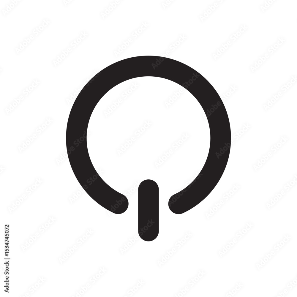 Aufkleber modern power symbol icon. circular power button icon with strong lines. perfect for tech, ui, or sma