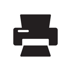 Flat printer device icon. Clean printer symbol for office, document, or print service illustrations.