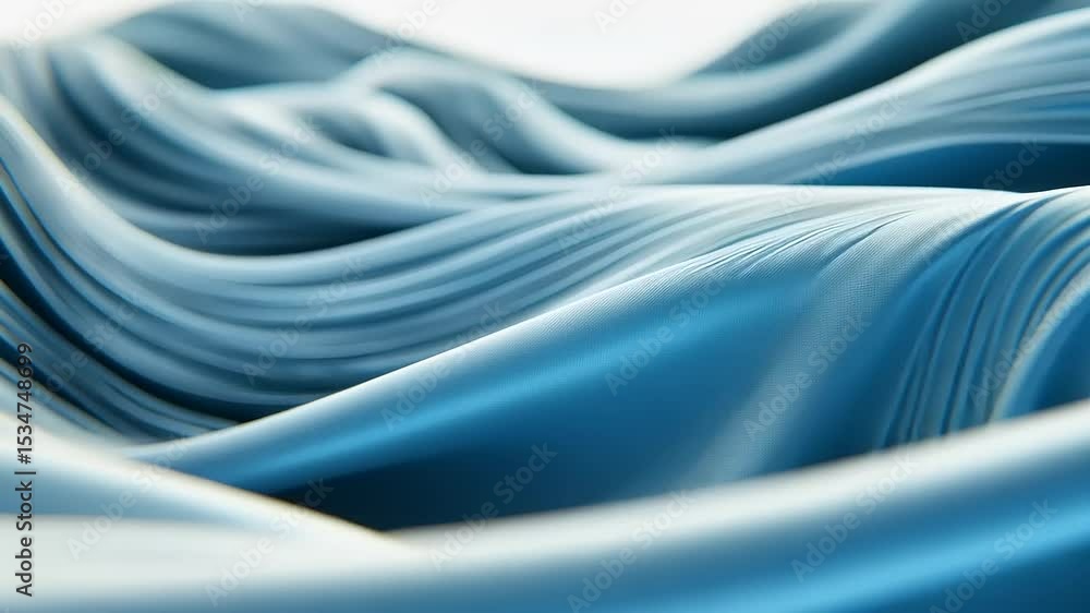Poster abstract blue waves flowing gracefully, creating a sense of movement and tranquility in a serene env