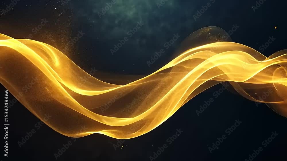 Aufkleber golden flowing waves of light creating an abstract background with a mystical atmosphere