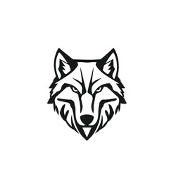 Vector art of a fierce wolf head vector illustration, isolated on white background