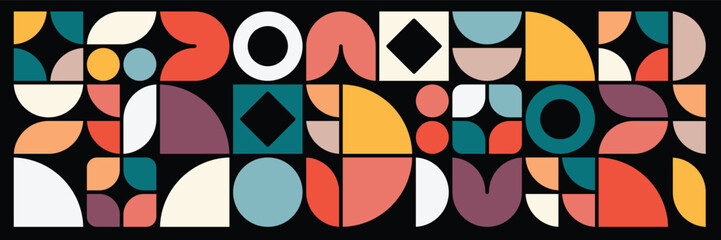 Vector illustration geometric cards retro minimal.