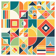 Seamless pattern abstract geometric shapes background.