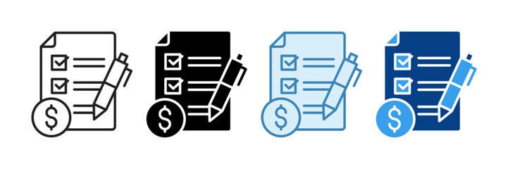 Financial Planning Icon Set Multiple Style Collection