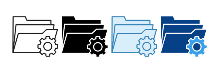 Documents Management Icon Set Multiple Style Collection