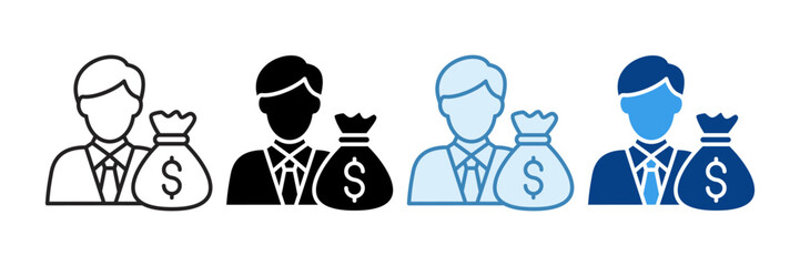 Investor Icon Set Multiple Style Collection