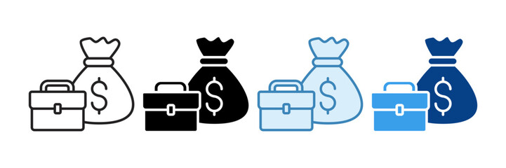 Accounting Icon Set Multiple Style Collection