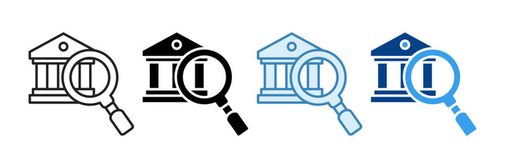 Analyzing Banker Icon Set Multiple Style Collection